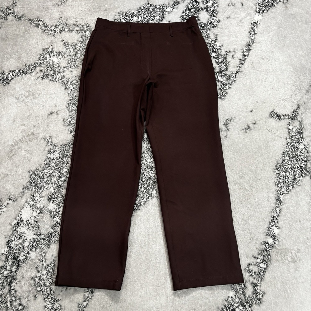 Quince Ultra-Stretch Ponte Straight Leg Pants Espresso Brown Womens Size XL